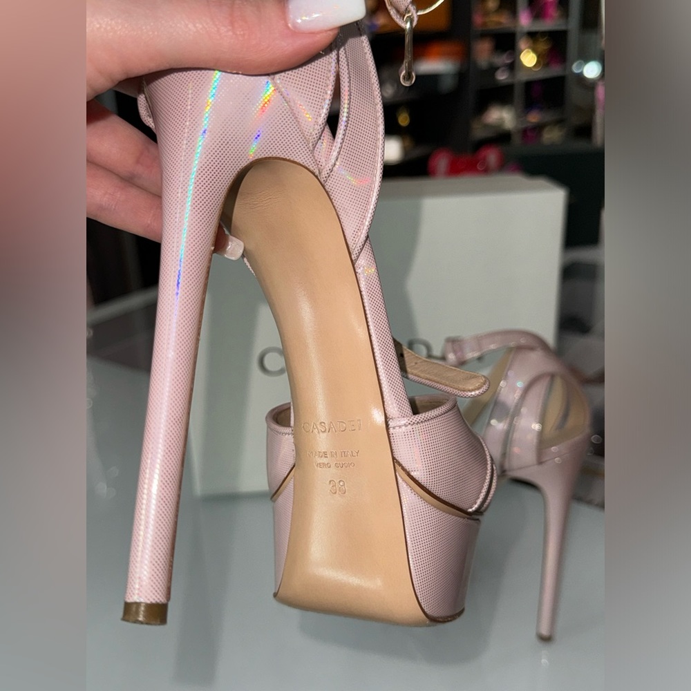 Casadei Flora Platform Sandals Size 38 - Picture 6 of 9